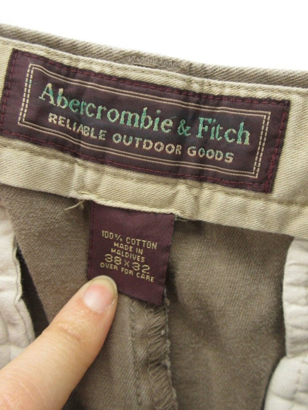 VTG Abercrombie & Fitch Pants 38X32 Chino Baggy 90s Pleated Trousers - Picture 10 of 11
